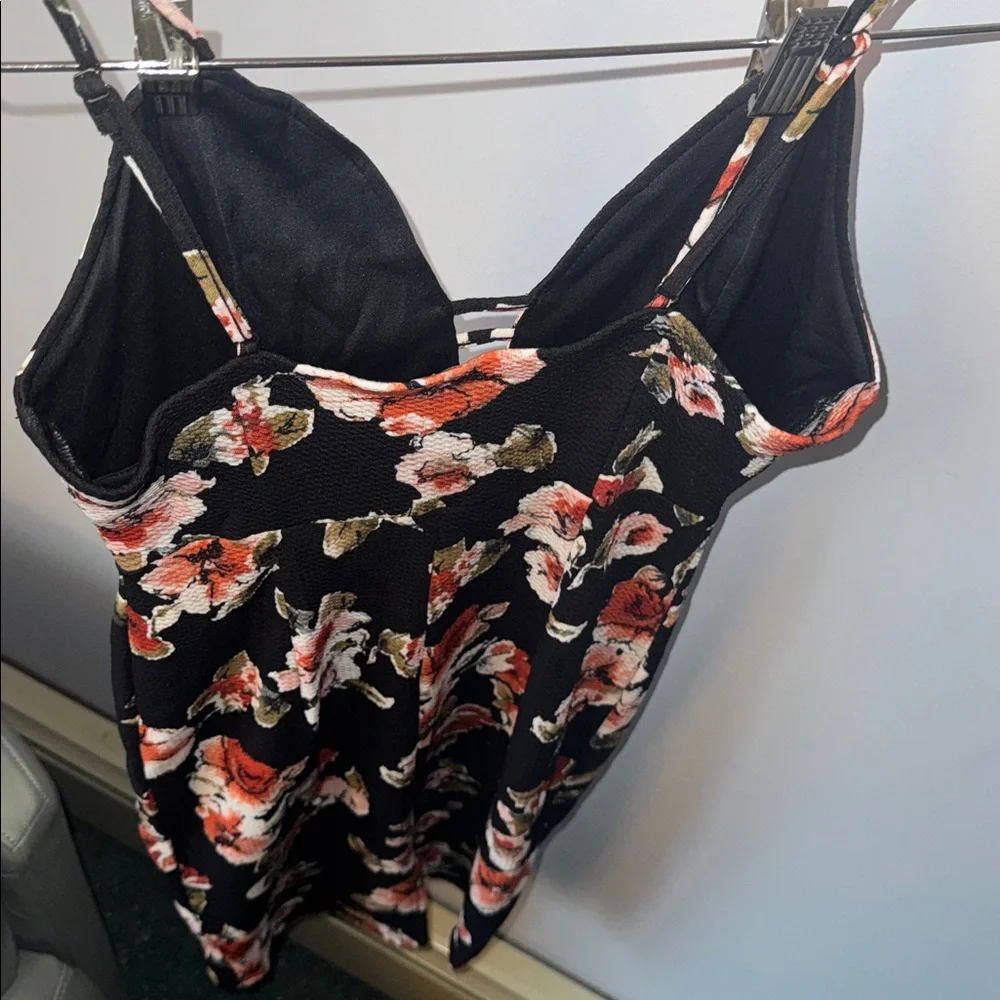 Black Floral Midi Dress with Rose Print - Picture 6 of 6